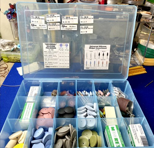 Susan LeGuyader's Storing Sandpaper and Silicone Polishing Points - , Store Wire Jewelry, Tools, , I use with my flex shaft for polishing